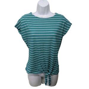 Lauren Ralph Lauren Striped Tie Bottom Tee T Shirt S Womens